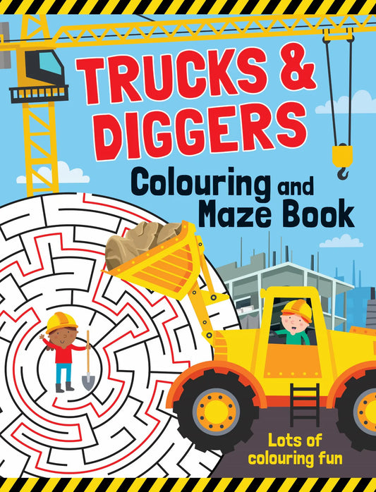Trucks and Diggers  Colouring and Maze Book