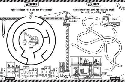Trucks and Diggers  Colouring and Maze Book