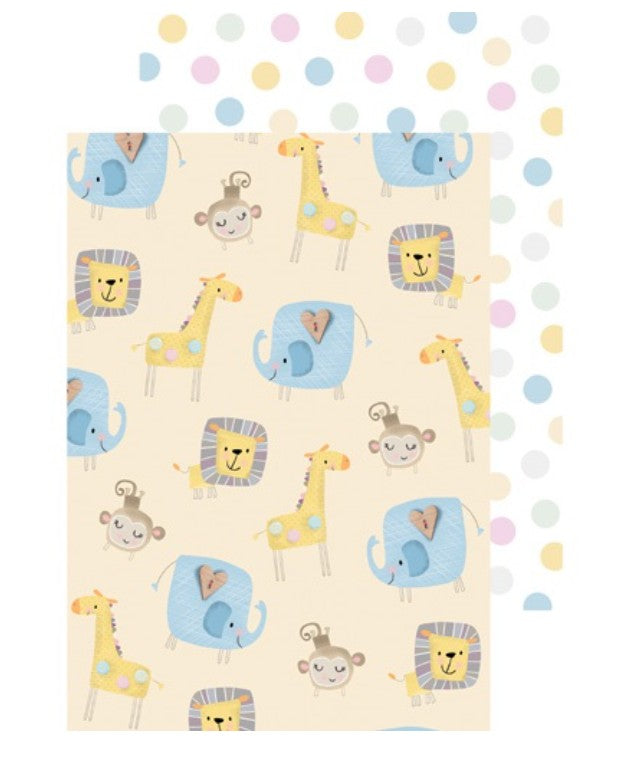 Gift Wrap- Baby Animals / Pastal Spots