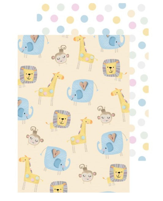 Gift Wrap- Baby Animals / Pastal Spots