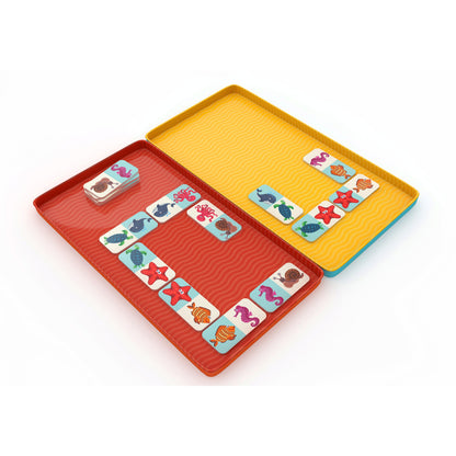 The Purple Cow Magnetic Travel Games -Ocean Life Dominoes