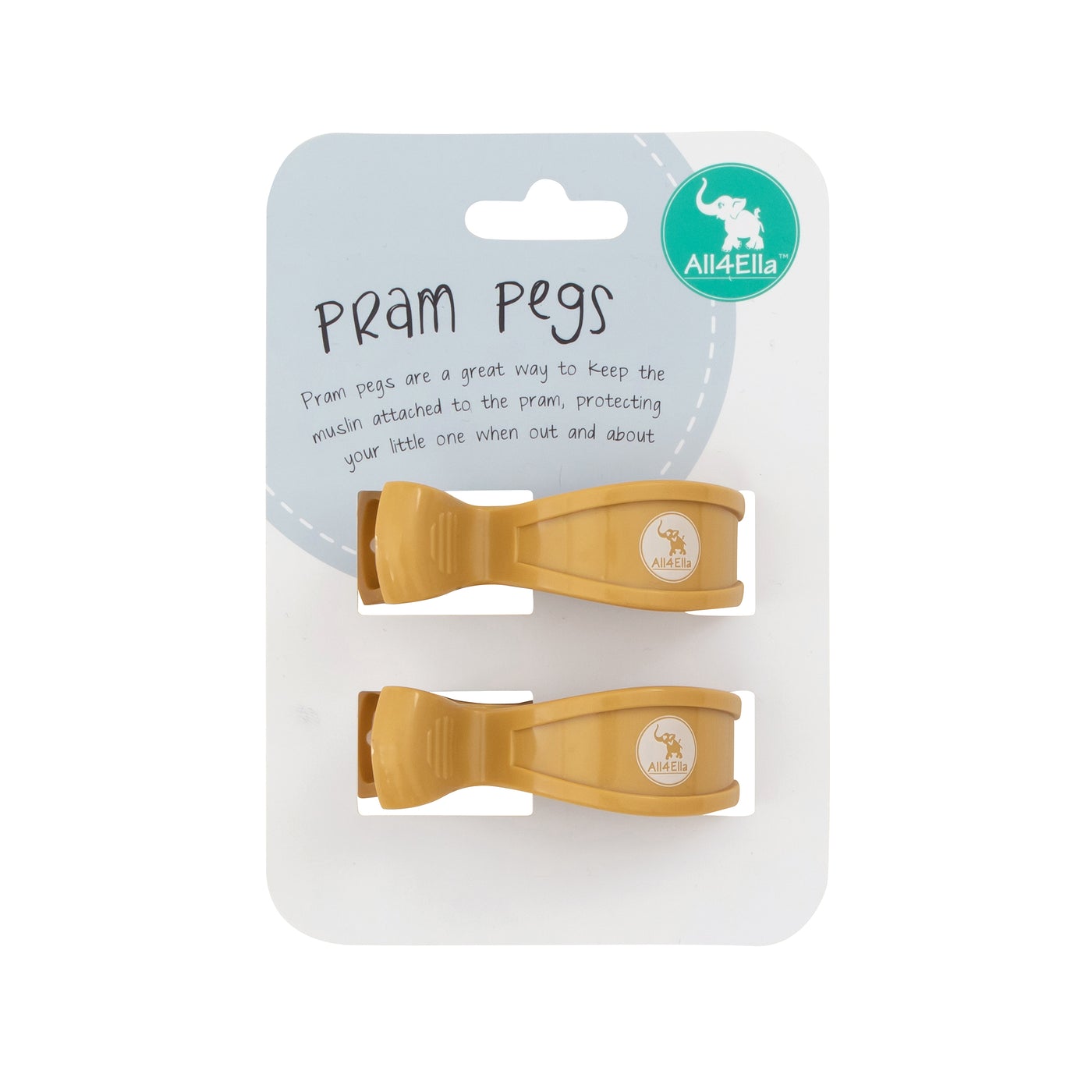 All4Ella - Pram Pegs - 2pk Assorted