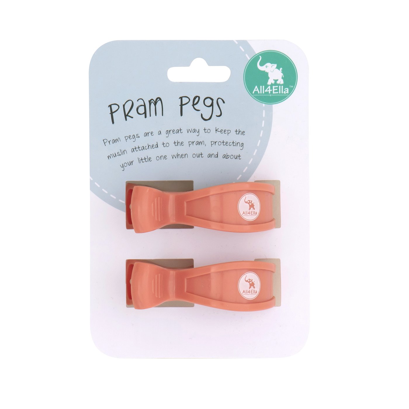 All4Ella - Pram Pegs - 2pk Assorted