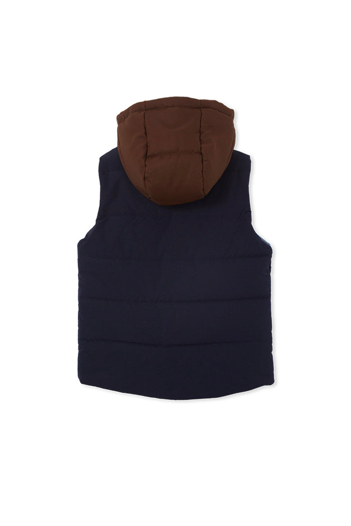 Milky Hooded Puffer Vest