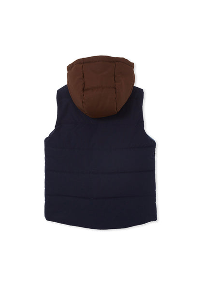 Milky Hooded Puffer Vest