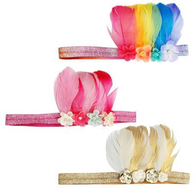Pink Poppy- Feather Headband