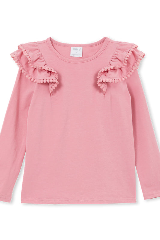 Milky Dusty Pink Detailed Tee