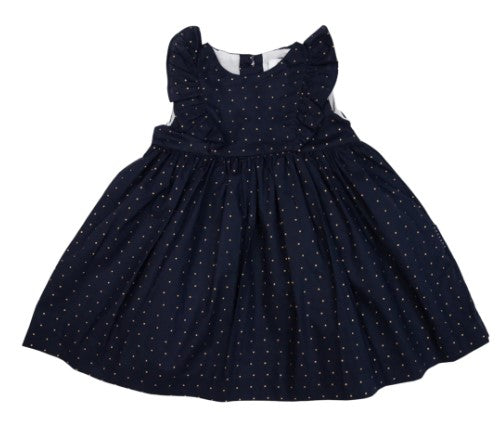 Korango - Gold Spot Frill Dress Navy