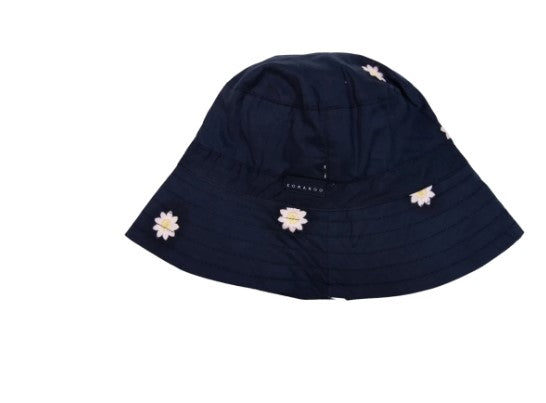 Korango- Flower Embroidered Sun Hat Navy
