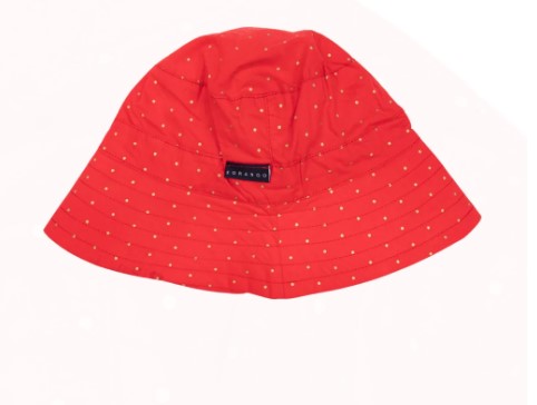 Korango- Gold Spot Cotton Poplin Sun Hat Red