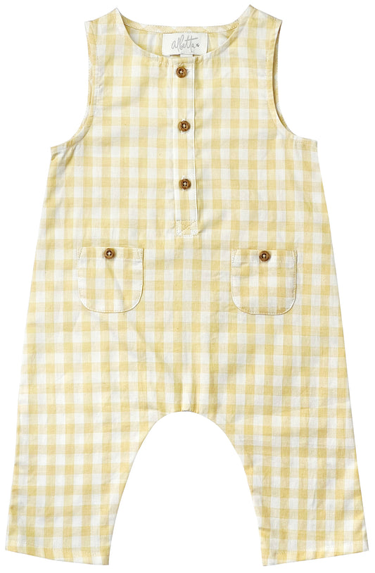 Albetta - Yellow Gingham Dungaree