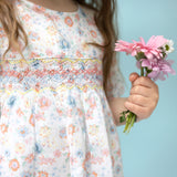 Albetta- Flower Folie Hand Smocked Dress