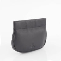 Men's Genuine Leather Coin Change Pouch Squeeze Purse