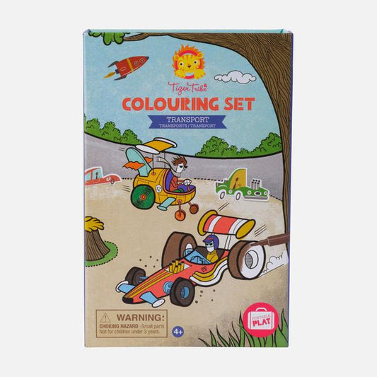 Tiger Tribe- Colouring Set - Transport