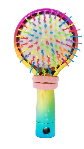 Pink Poppy- Rainbow Bristle Mirrored Hairbrush