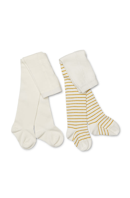 Marquise - Knitted Tights Metallic Cream/Gold
