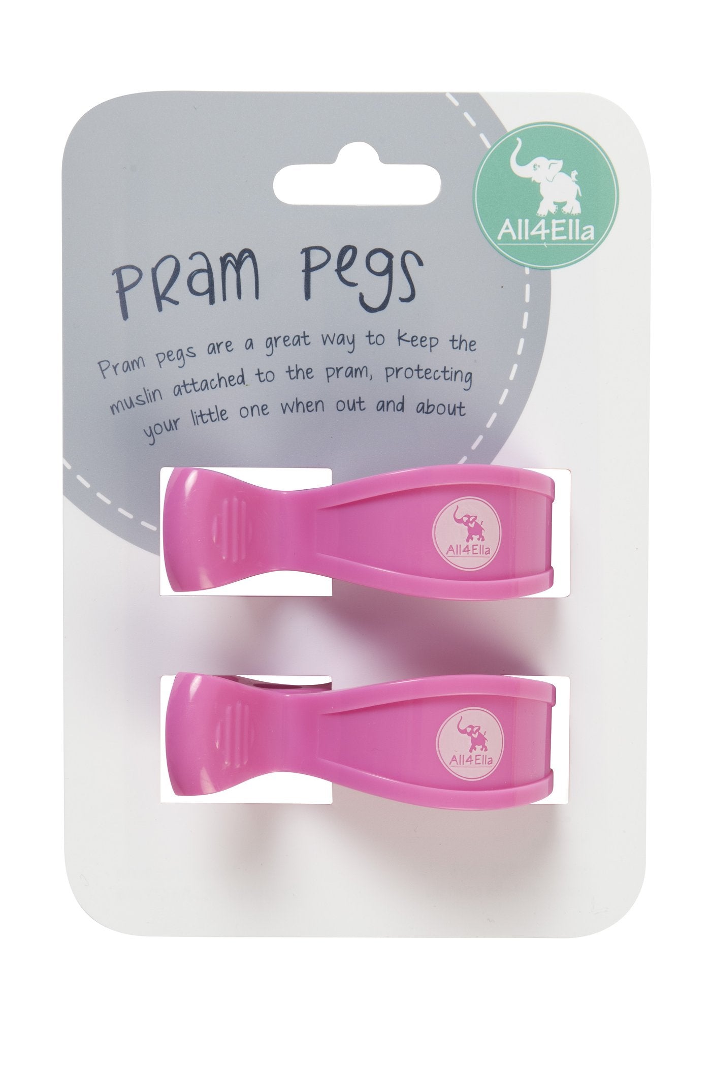 All4Ella - Pram Pegs - 2pk Assorted