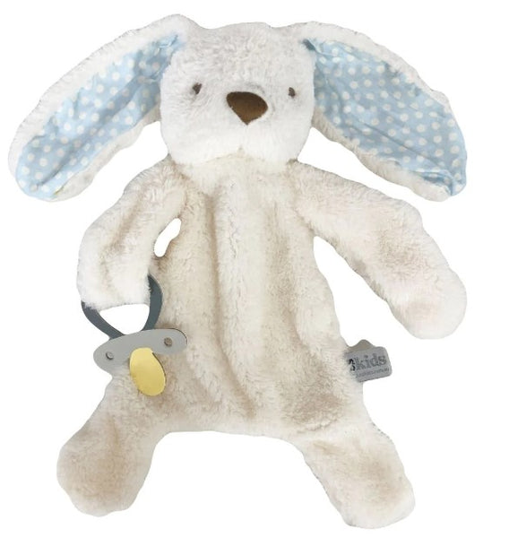 EsKids- Bunny Comforter with Dummy Holder White Assorted