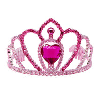 Pink Poppy -Princess  Crown with Heart Gemstone & Glitter - Assorted