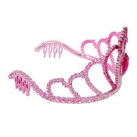 Pink Poppy -Princess  Crown with Heart Gemstone & Glitter - Assorted