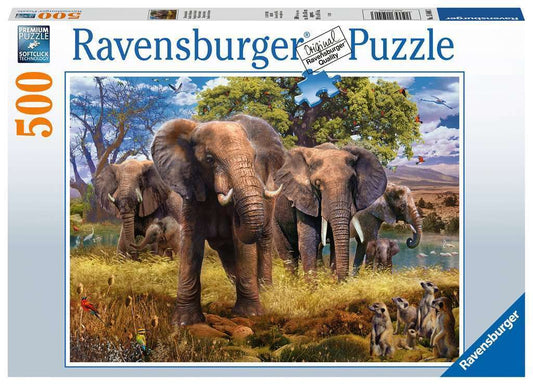 Ravensburger- Elephant Family Puzzle 500pc  RB 15 040 3