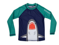 Korango- Swimwear Shark Rash Vest Green