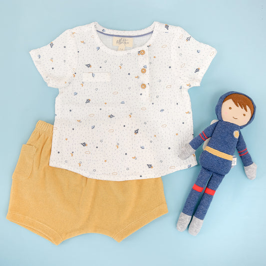 Albetta - Space Print Gauze Shirt Set
