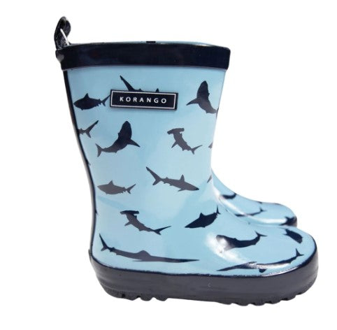 Korango- Shark Print Rain Boot Blue