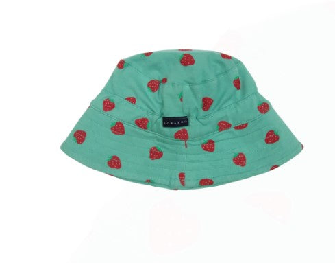 Korango- Strawberry Print Sun Hat Green