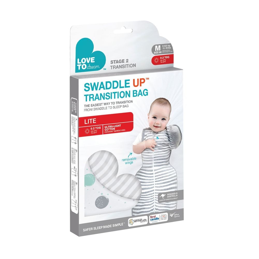 Love To Dream - SWADDLE UP™ TRANSITION BAG Lite 0.2 TOG White