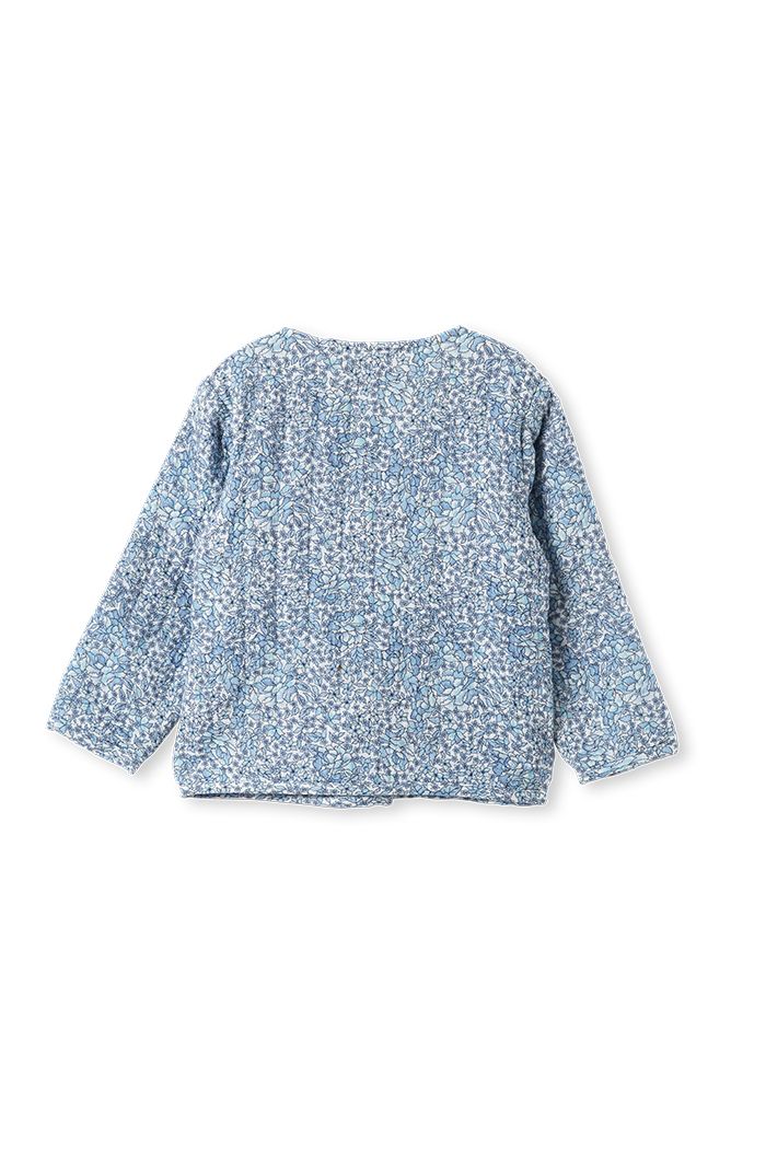 Milky - Quilted Baby Jacket - Blue Floral - 3-6 months