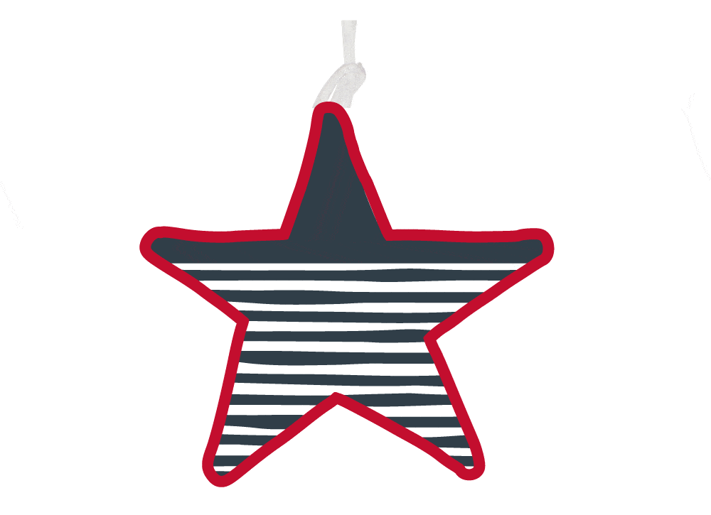 Bobble Art - Baggage Tag Star and Stripe